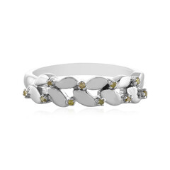 Gelber I2 Diamant-Silberring