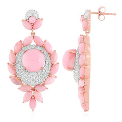 Pinkfarbener Opal-Silberohrringe