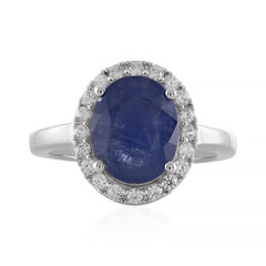 Blauer Mosambik-Saphir-Silberring