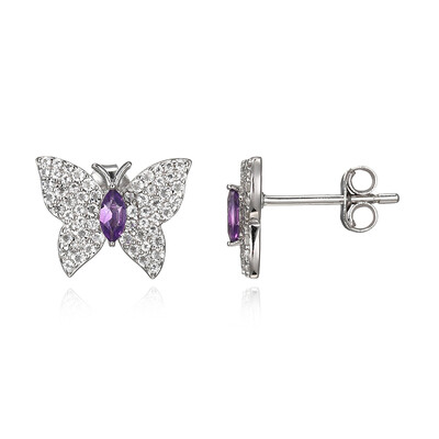 Sambia-Amethyst-Silberohrringe