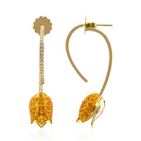 Gelber Ceylon-Saphir-Goldohrringe (Estée Collection)