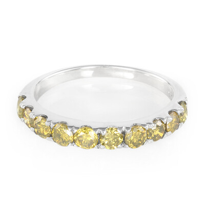 Gelber Diamant-Silberring