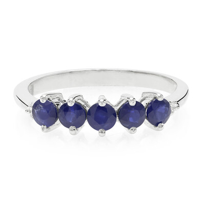 Blauer Burmesischer Saphir-Silberring