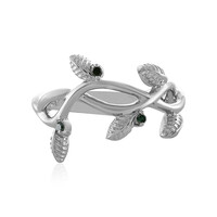 Grüner I2 Diamant-Silberring