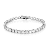 Weißer Topas-Silberarmband