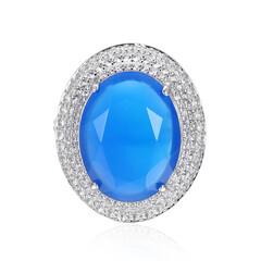 Blauer Achat-Silberring
