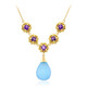 Aqua-Chalzedon-Silbercollier