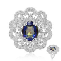 Blauer Mystik-Quarz-Silberring