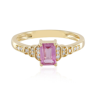 Pinkfarbener Saphir-Goldring