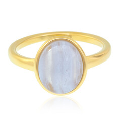 Blauer Band-Achat-Silberring
