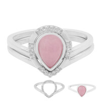 Pinkfarbene Jade-Silberringe