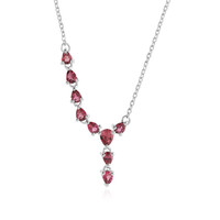 Brasilianischer Pinkfarbener Turmalin-Silbercollier