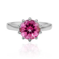 Pinkfarbener Topas-Silberring