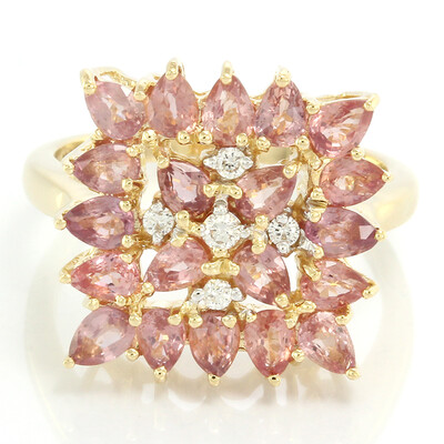 Nicht erhitzter Padparadscha-Saphir-Goldring (AMAYANI)