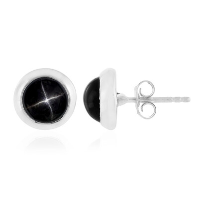 Indischer Stern-Diopsid-Silberohrringe