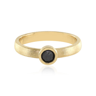 Schwarzer Brillant-Silberring