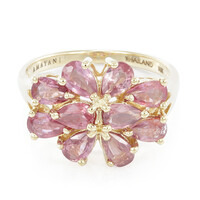 Nicht erhitzter Padparadscha-Saphir-Goldring (AMAYANI)