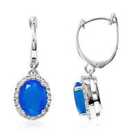 Äthiopischer Blauer Opal-Silberohrringe