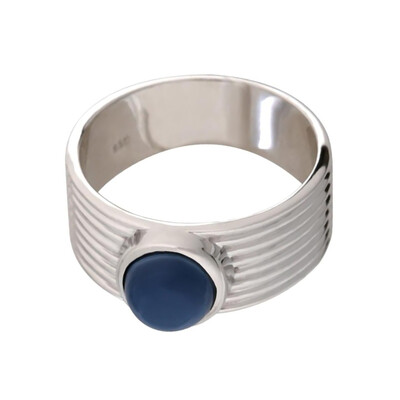 Blauer Opal-Silberring