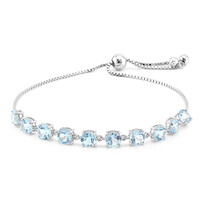 Himmelblauer Topas-Silberarmband