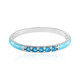 Neonblauer Apatit-Silberring