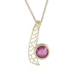 Pinkfarbener Madagaskar-Saphir-Goldhalskette (Ornaments by de Melo)