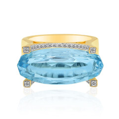Himmelblauer Topas-Goldring (Adela Gold)