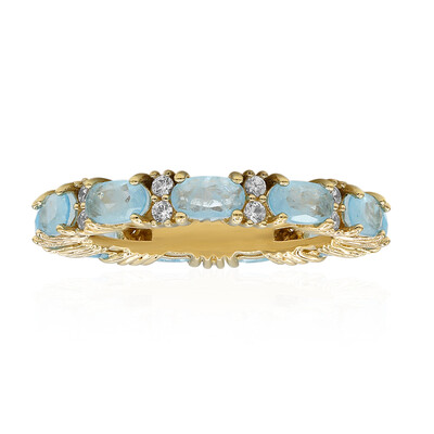 Blauer Pastell-Quarz-Silberring
