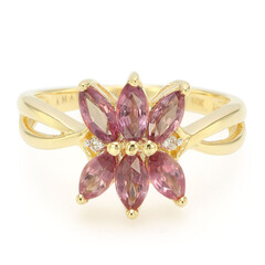 Nicht erhitzter Padparadscha-Saphir-Goldring (AMAYANI)