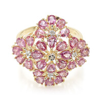 Nicht erhitzter Padparadscha-Saphir-Goldring (AMAYANI)