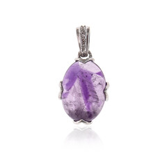 Chevron-Amethyst-Silberanhänger