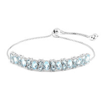 Himmelblauer Topas-Silberarmband
