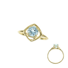 Himmelblauer Topas-Goldring