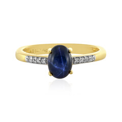 Blauer Stern-Saphir-Silberring