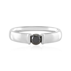 Schwarzer Brillant-Silberring