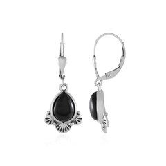 Schwarzer Onyx-Silberohrringe (Desert Chic)