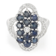 Blauer Saphir-Silberring