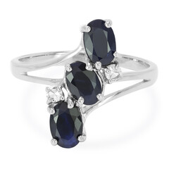 Blauer Saphir-Silberring