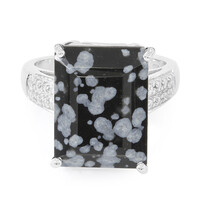Schneeflocken-Obsidian-Silberring