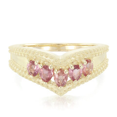 Nicht erhitzter Padparadscha-Saphir-Goldring