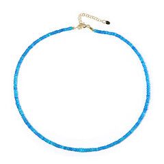 Neonblauer Opal-Silberhalskette