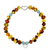 Baltischer Cognac-Bernstein-Silberarmband