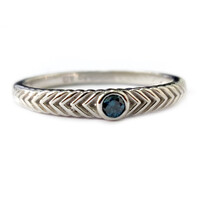 Blauer Diamant-Silberring