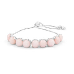 Pinkfarbener Opal-Silberarmband