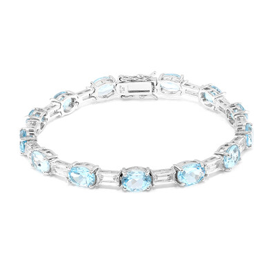 Himmelblauer Topas-Silberarmband