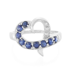 Blauer Saphir-Silberring