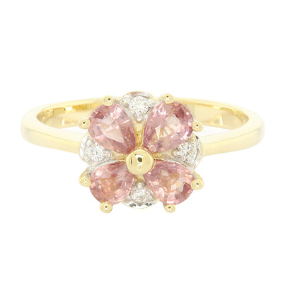 Nicht erhitzter Padparadscha-Saphir-Goldring (AMAYANI)