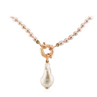 Weiße Süßwasserzuchtperlen-Silbercollier (TPC)