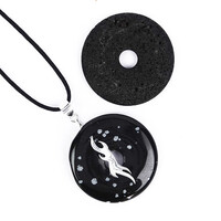 Juwelo Anhänger-Set Schneeflocken-Obsidian und Lavaperle