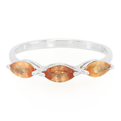 Oranger Saphir-Silberring